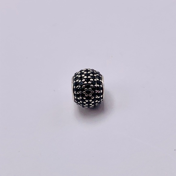 EUC Pandora 791051NCK Sterling Silver Pave Lights Bead w/ Black Nano Crystal - Picture 10 of 12